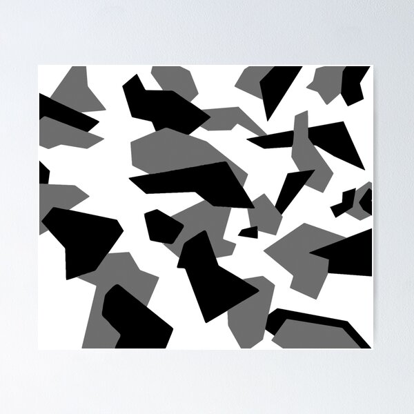 Grey, White, and Black Camo Pattern | Poster