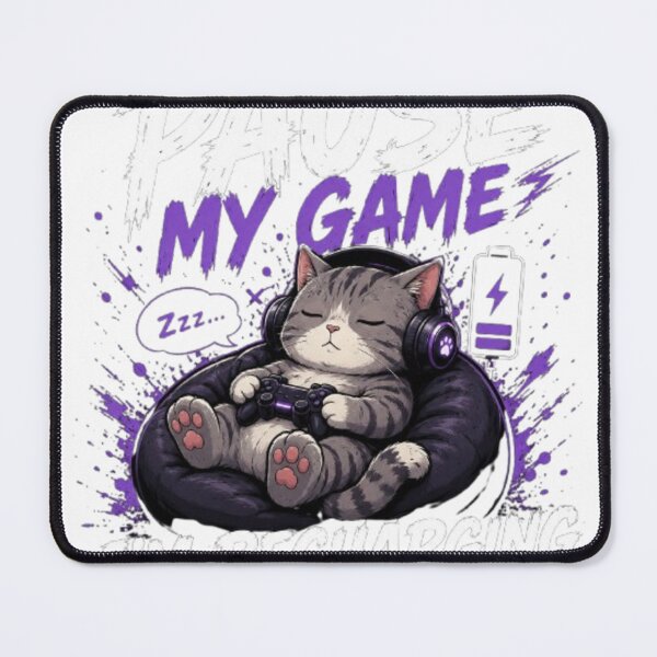 Item preview, Pause My Game I'm Recharging | Cute Gamer Cat Gaming T-Shirt designed and sold by YoussefKaido01.