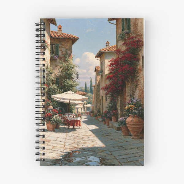 Item preview, Tuscan Street Cafe | Sunlit Cobblestone Alley Italy | Wall Art designed and sold by Amber Sky Creations.