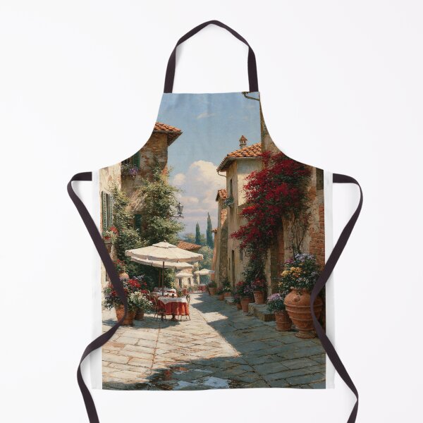 Item preview, Tuscan Street Cafe | Sunlit Cobblestone Alley Italy | Wall Art designed and sold by Amber Sky Creations.