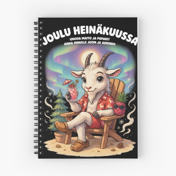 Item preview, Joulu Heinäkuussa – Finnish Christmas in July Funny Yule Goat Beach Shirt V4 designed and sold by DarylWelsh2024.