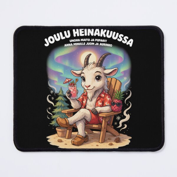 Item preview, Joulu Heinäkuussa – Finnish Christmas in July Funny Yule Goat Beach Shirt V4 designed and sold by DarylWelsh2024.