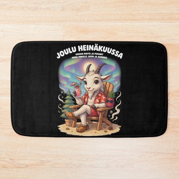 Item preview, Joulu Heinäkuussa – Finnish Christmas in July Funny Yule Goat Beach Shirt V4 designed and sold by DarylWelsh2024.