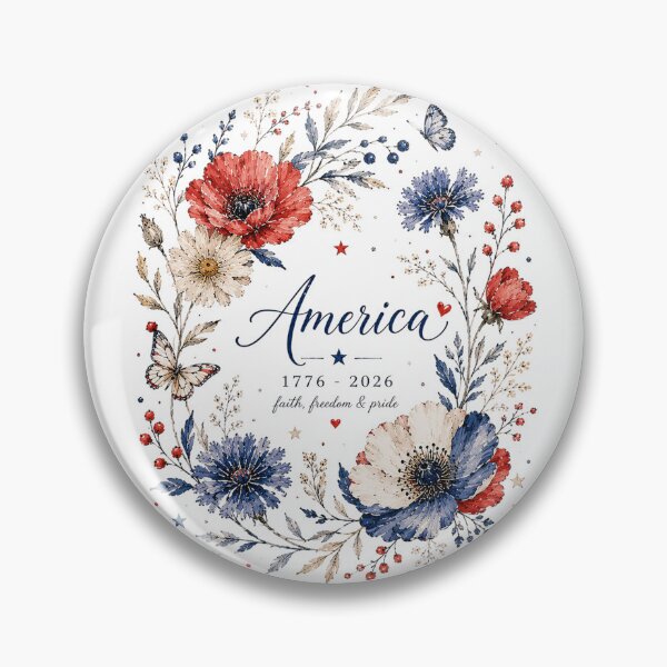 Item preview, 1776-2026 America 250 Patriotic Floral Watercolor designed and sold by PetalGarden.