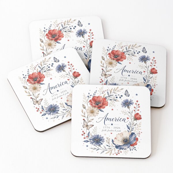 Item preview, 1776-2026 America 250 Patriotic Floral Watercolor designed and sold by PetalGarden.