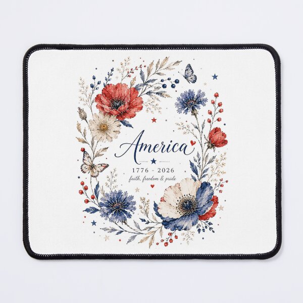 Item preview, 1776-2026 America 250 Patriotic Floral Watercolor designed and sold by PetalGarden.