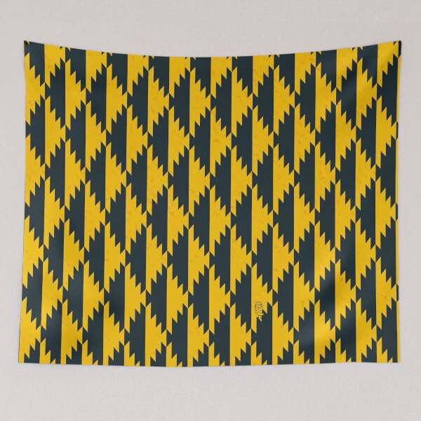 Item preview, Traditional yellow and black navajo pattern interpretation  designed and sold by OwlyChic.