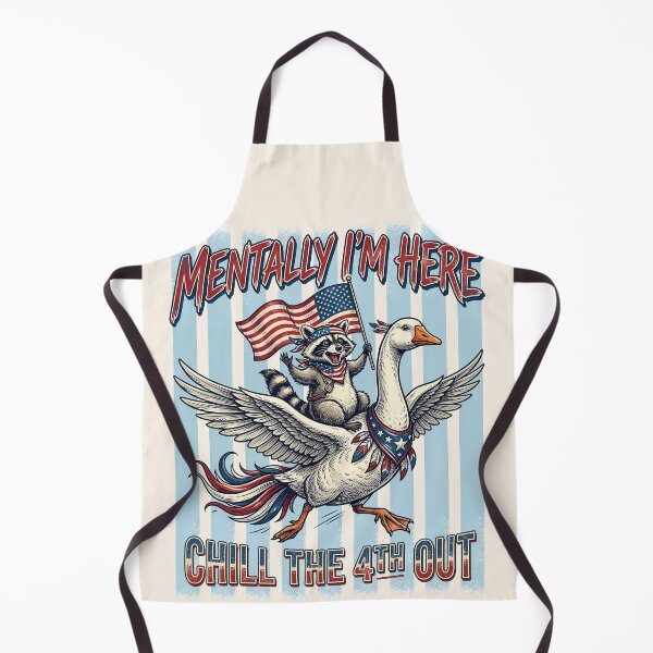 Item preview, Funny Raccoon Riding A Goose - Mentally I'm Here, Chill The 4th Out designed and sold by legendaryskins.