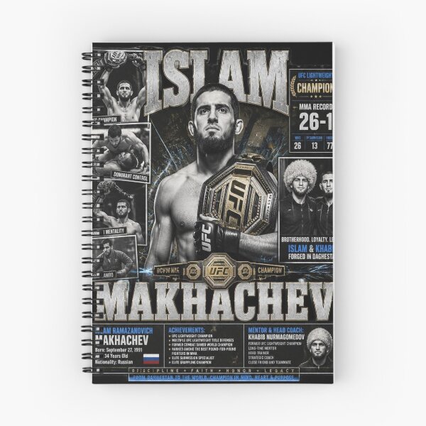 Item preview, Islam Makhachev 26-1 UFC Lightweight Champion Sports Art T-Shirt designed and sold by weeomano.