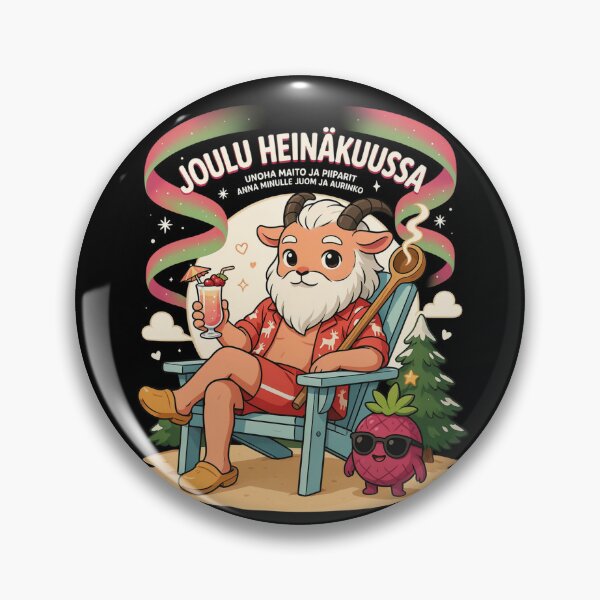 Item preview, Joulu Heinäkuussa – Finnish Christmas in July Funny Yule Goat Beach Shirt V5 designed and sold by DarylWelsh2024.