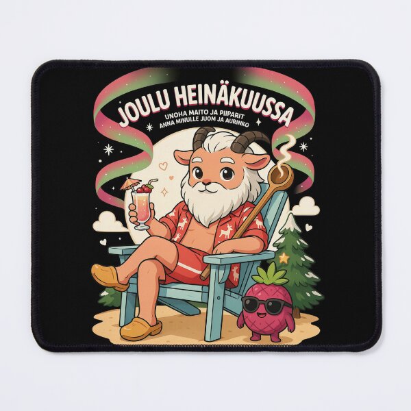 Item preview, Joulu Heinäkuussa – Finnish Christmas in July Funny Yule Goat Beach Shirt V5 designed and sold by DarylWelsh2024.
