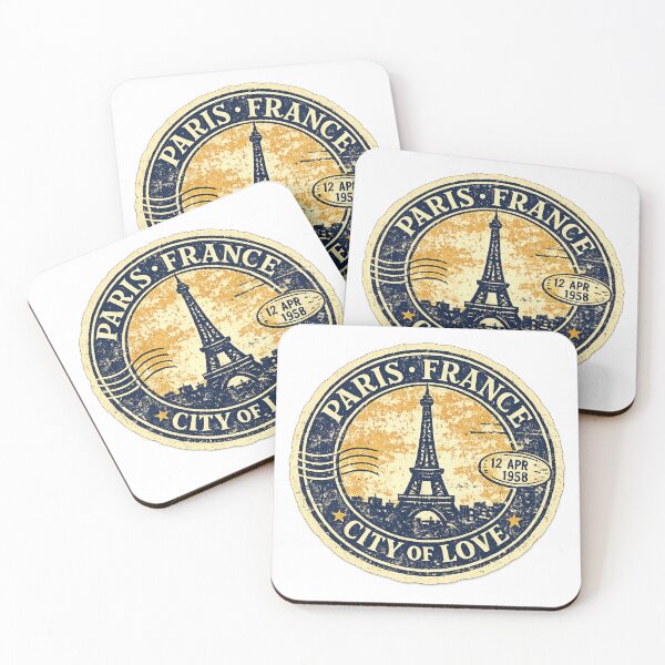 Item preview, Paris France Vintage Passport Stamp Travel designed and sold by Modefissi.
