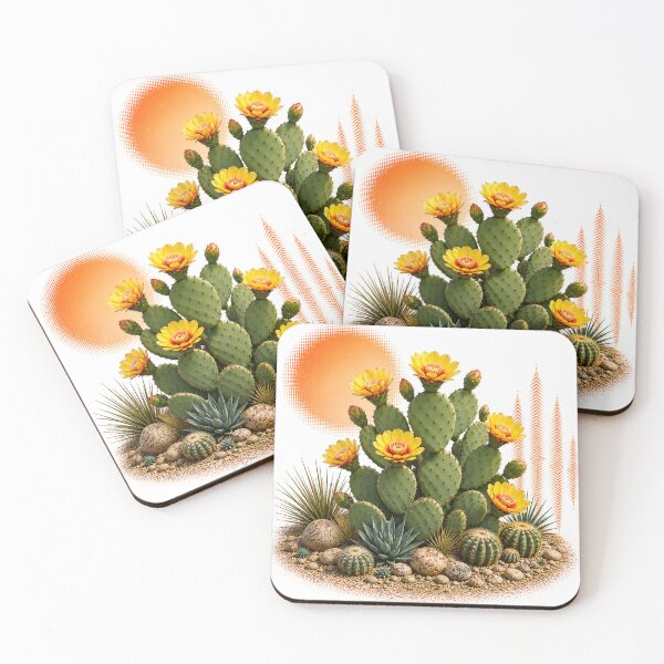 Item preview, Yellow Bloom Prickly Pear Cactus designed and sold by StudioBloodmoon.