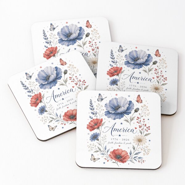 Item preview, America 250 Patriotic Floral Watercolor designed and sold by PetalGarden.
