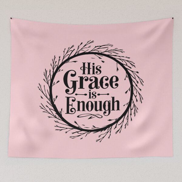 Item preview, His Grace Is Enough Christian Scripture Wreath Design designed and sold by JupiterLemons.
