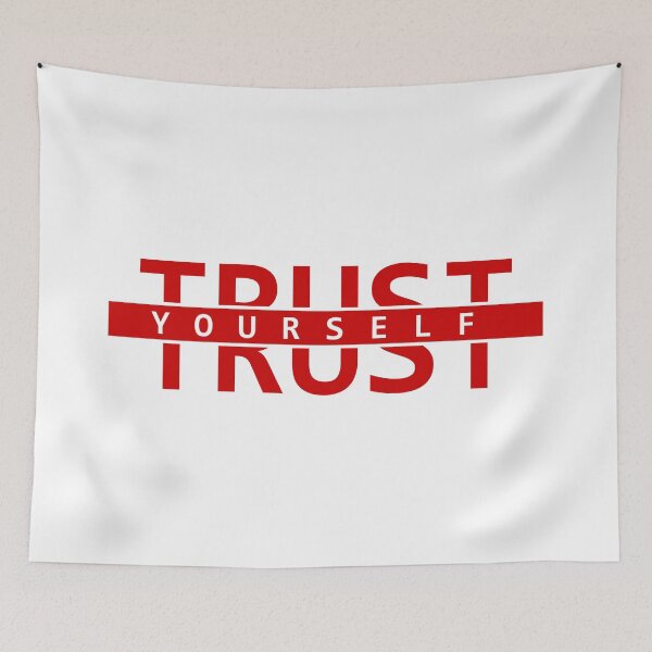 Item preview, Trust Yourself red typography motivational quote designed and sold by Longsilp.