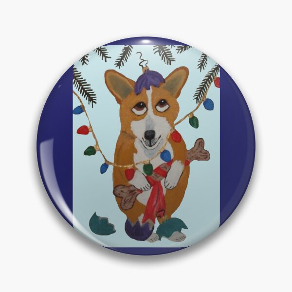 Item preview, Corgi with Broken Christmas Ornaments designed and sold by Squirreldumplings.