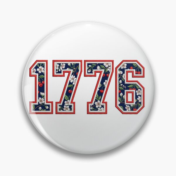Item preview, 1776 Cherry Blossom Appliqué Embroidered Patriotic 4th of July Floral Graphic designed and sold by Atlas & Summit Co..