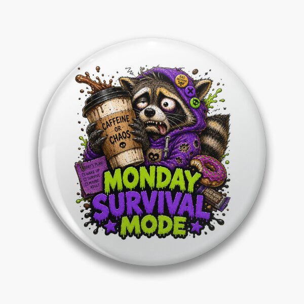 Item preview, Monday Survival Mode Raccoon designed and sold by Vitalka-uk.