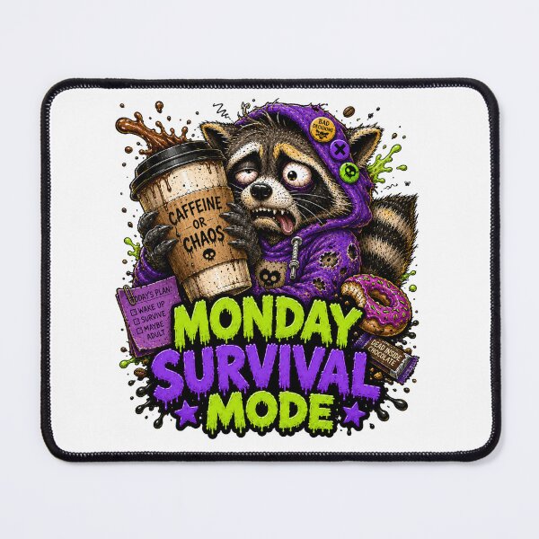 Item preview, Monday Survival Mode Raccoon designed and sold by Vitalka-uk.