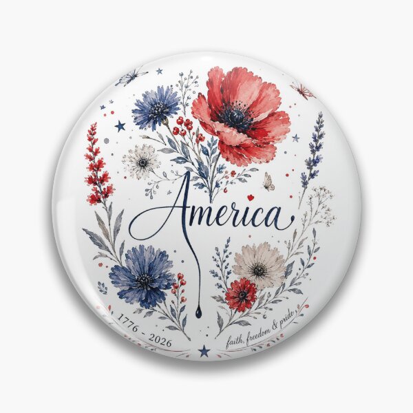 Item preview, America 250 Patriotic Floral Watercolor designed and sold by PetalGarden.