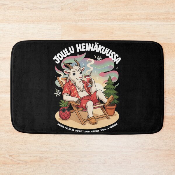 Item preview, Joulu Heinäkuussa – Finnish Christmas in July Funny Yule Goat Beach Shirt V6 designed and sold by DarylWelsh2024.