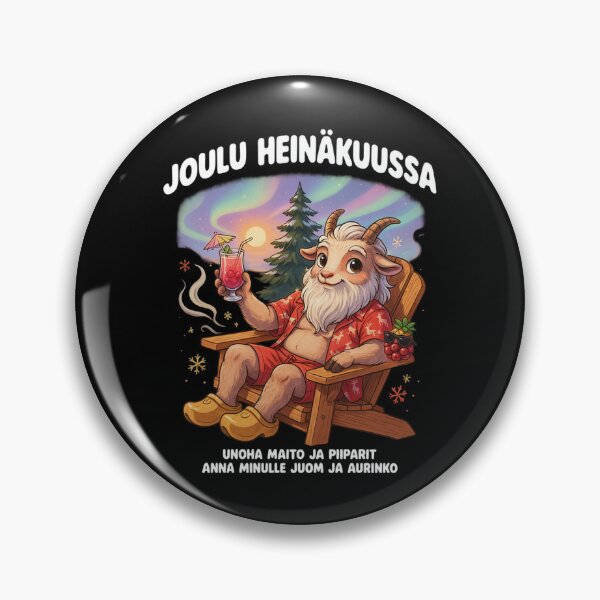 Item preview, Joulu Heinäkuussa – Finnish Christmas in July Funny Yule Goat Beach Shirt V7 designed and sold by DarylWelsh2024.