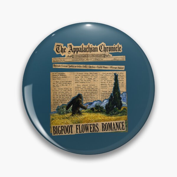 Item preview, The Appalachian Chronicle: Bigfoot Van Gogh Flowers Vintage Newspaper Art designed and sold by ARTIZIT.