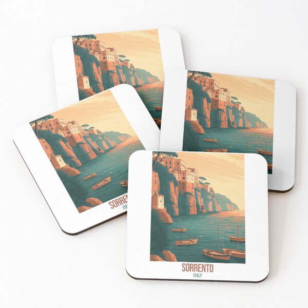 Item preview, Sorrento Italy Travel Poster | Cliffside Harbour Sunset | Poster | Wall Art designed and sold by Amber Sky Creations.