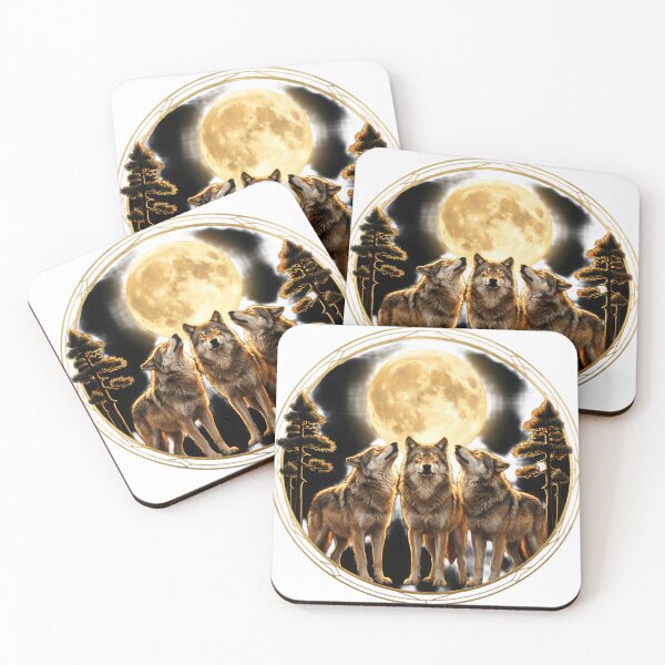 Item preview, Wolf Pack Moonlight - Forest Wolves Art designed and sold by SupernovaNote.