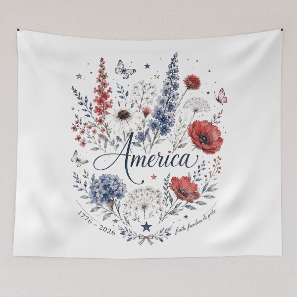 Item preview, America 250 Commemorative Floral Patriotic Design designed and sold by PetalGarden.