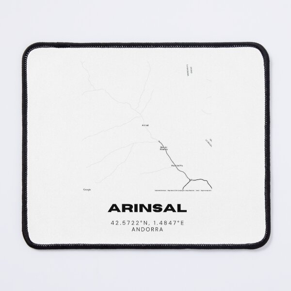 Item preview, Arinsal Map Print | Minimalist Road Map of Arinsal, Andorra designed and sold by RM-Journey.
