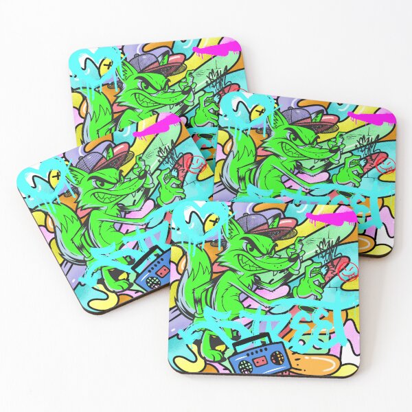 Item preview, Urban Hip Hop Green Fox Graffiti Art designed and sold by rich-moda.