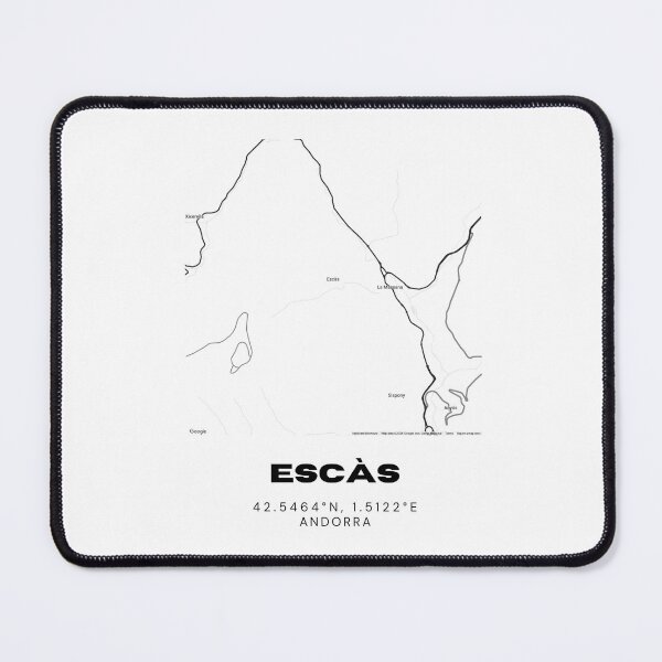 Item preview, Escàs Map Print | Minimalist Road Map of Escàs, Andorra designed and sold by RM-Journey.