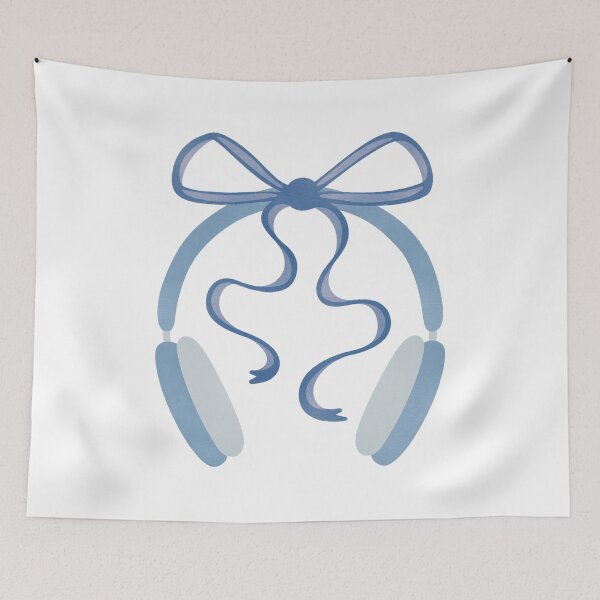 Item preview, Cute Blue Headphones with Bow designed and sold by winterpumpkin.