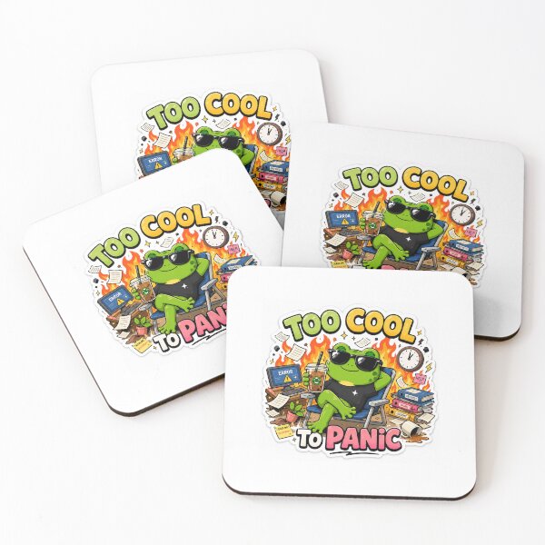 Item preview, Too Cool to Panic Funny Frog Sticker designed and sold by Dropza.