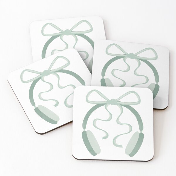 Item preview, Cute Green Headphones with Bow designed and sold by winterpumpkin.