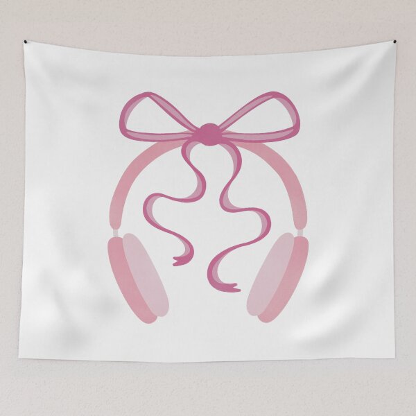 Item preview, Cute Pink Headphones with Bow designed and sold by winterpumpkin.