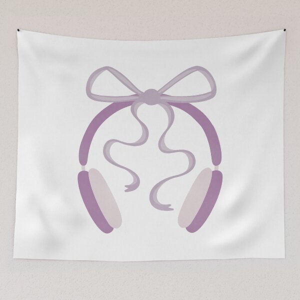 Item preview, Cute Purple Headphones with Bow designed and sold by winterpumpkin.
