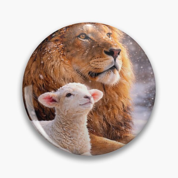 Item preview, Lion and Lamb in Snowy Harmony Christmas Peace designed and sold by Stephanie Laird.