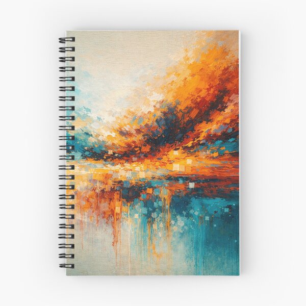 Item preview, Abstract Sunset Painting Teal Orange Modern Large Wall Art designed and sold by Joey Santiago.