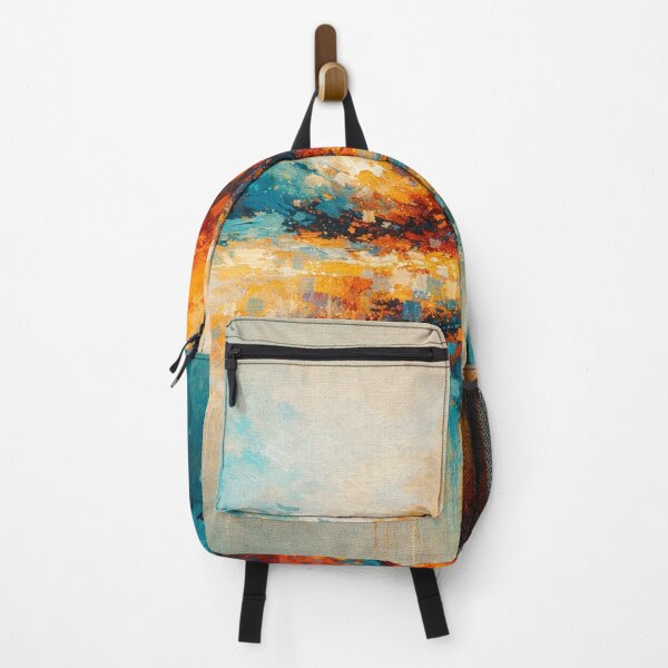 Item preview, Abstract Sunset Painting Teal Orange Modern Large Wall Art designed and sold by Joey Santiago.