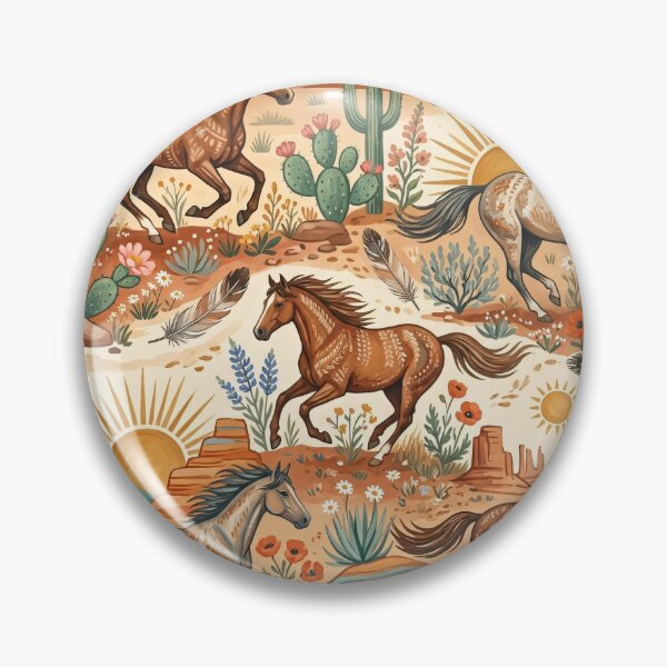 Item preview, Painted Desert Wild Horses Seamless Pattern designed and sold by MoonwoodStudio.