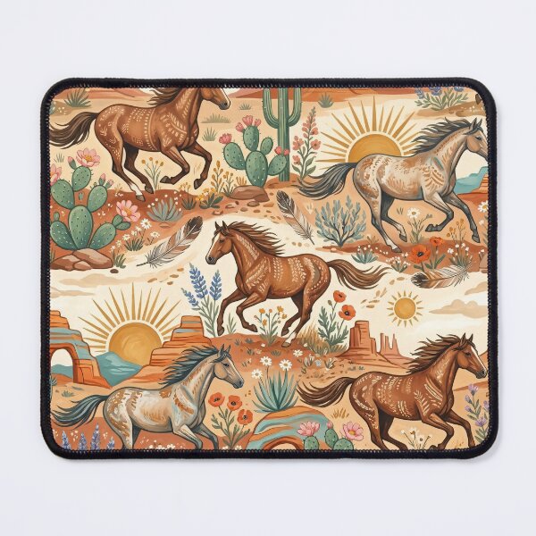 Item preview, Painted Desert Wild Horses Seamless Pattern designed and sold by MoonwoodStudio.