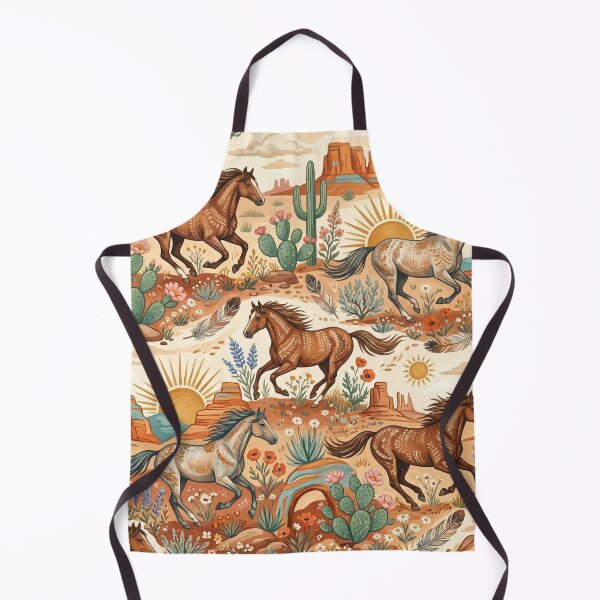 Item preview, Painted Desert Wild Horses Seamless Pattern designed and sold by MoonwoodStudio.