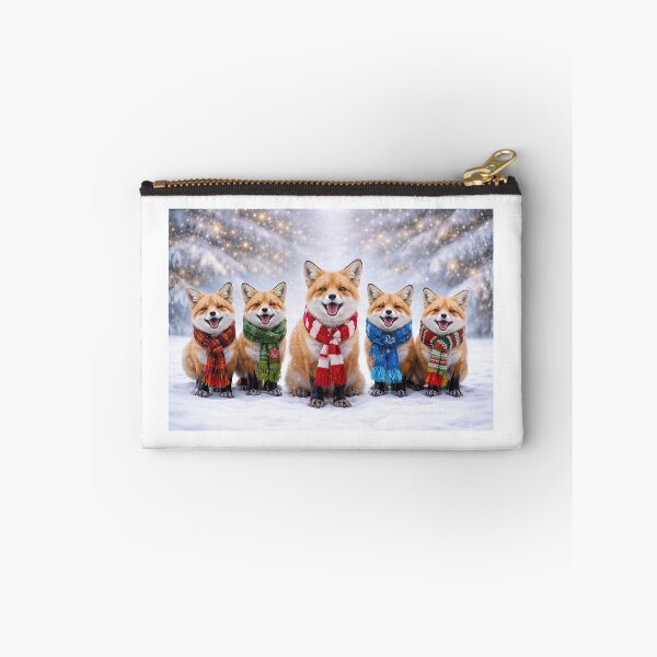 Item preview, Foxes in Festive Scarves Christmas Happy Holidays designed and sold by Stephanie Laird.