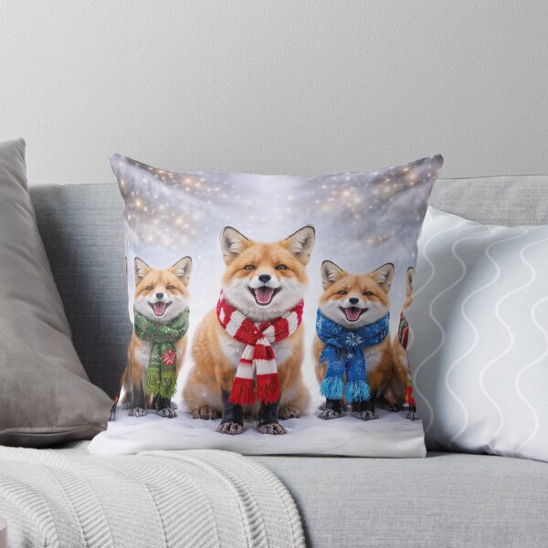 Item preview, Foxes in Festive Scarves Christmas Happy Holidays designed and sold by Stephanie Laird.