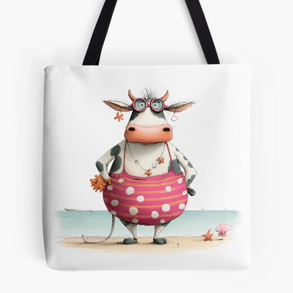 Item preview, Funny Beach Cow Wearing Pink Floatie and Sunglasses | Cute Summer Vacation Animal Art designed and sold by GlimmerAura.