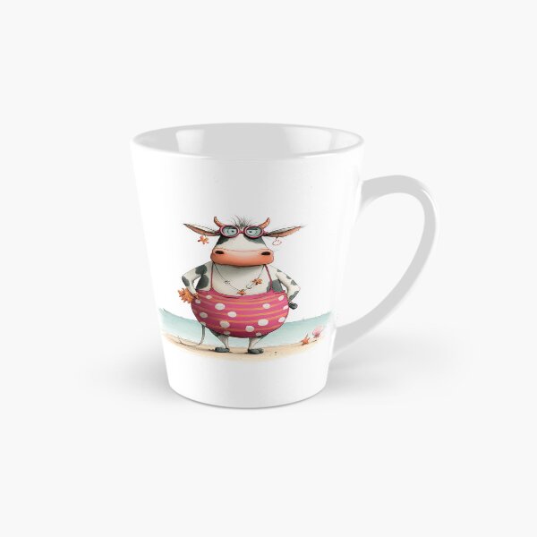 Item preview, Funny Beach Cow Wearing Pink Floatie and Sunglasses | Cute Summer Vacation Animal Art designed and sold by GlimmerAura.