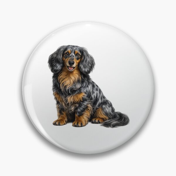 Item preview, Long haired dachshund dappled dog designed and sold by BackgroundND.